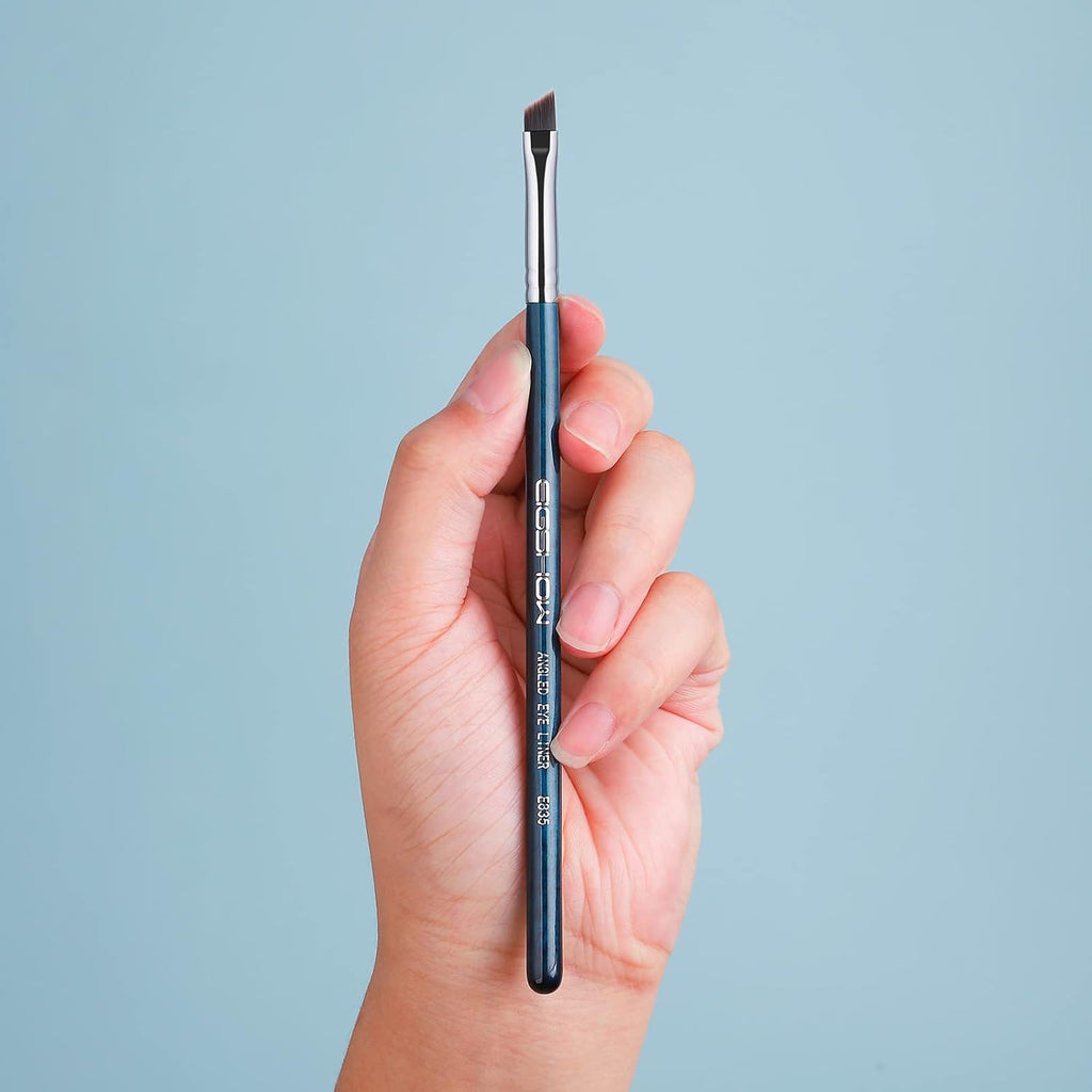 EIGSHOW Eyeliner-Pinsel, Fein Abgewinkelt, Profi-Präzisions-Pinsel, Ultradünn, Abgeschrägt, Flacher Winkel, Premium-Qualität, Zum Auftragen Von Gelpuder, Flüssiger Creme (Blau)