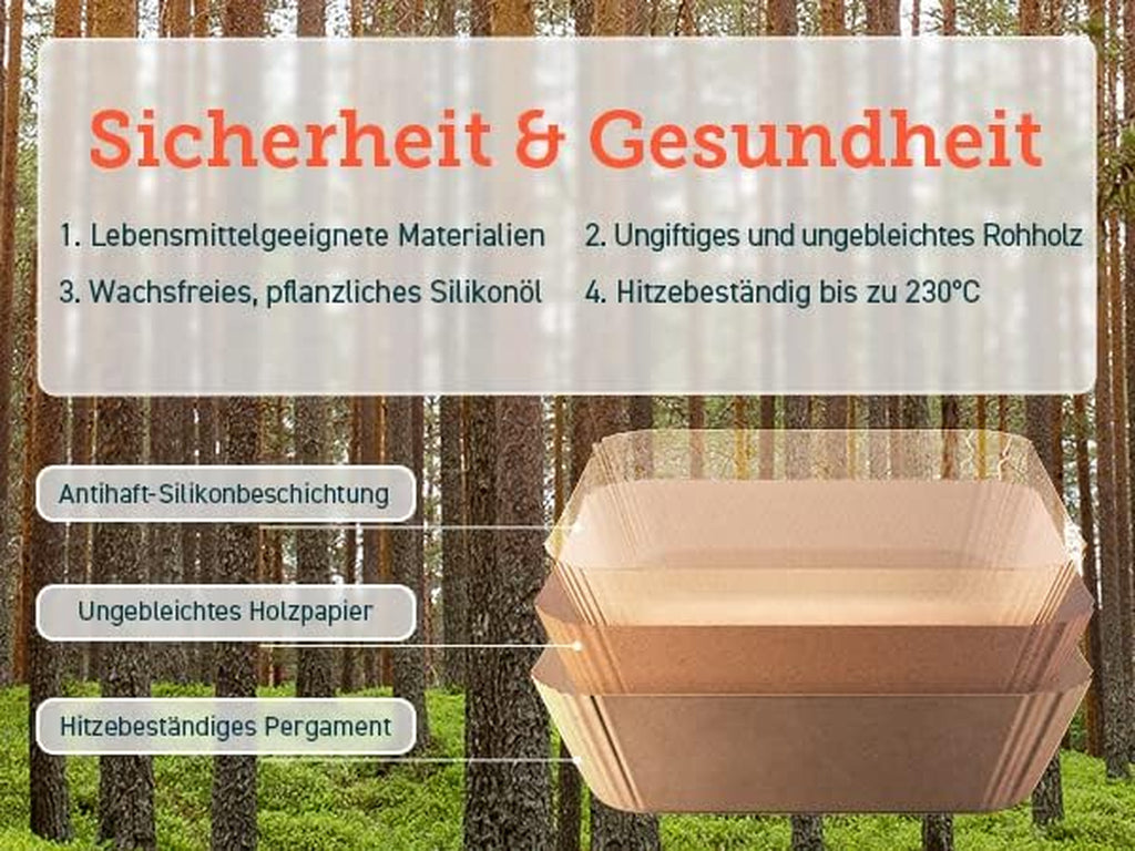 Cosori Airfryer Backpapier Ohne PFAS Und BPA, 100 Stück, 4-7,6L
