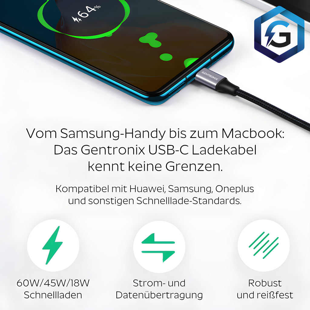 USB C Auf USB C Ladekabel 1M 2M 3M Kabel 60W Schnellladekab