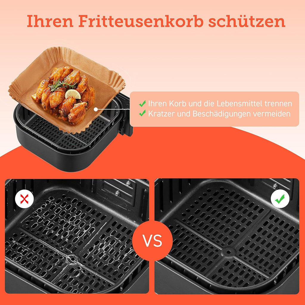Cosori Airfryer Backpapier Ohne PFAS Und BPA, 100 Stück, 4-7,6L