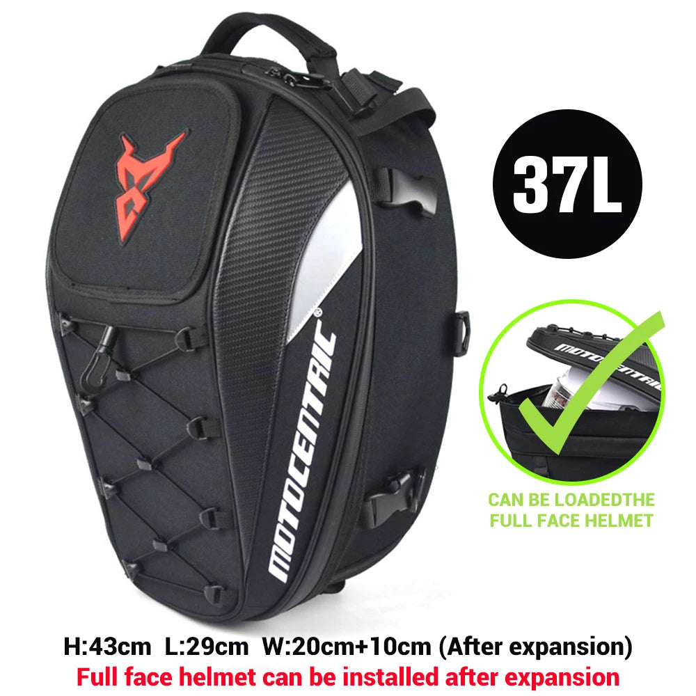 Motorcycle Back Seat Bags Waterproof Tail Bag Rear Seat Bag Multifunctional Motorbike Helmet Bag Moto Rider Backpack
