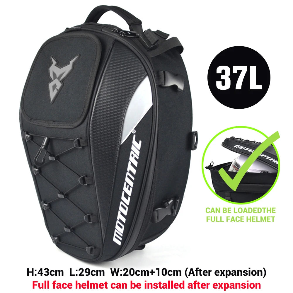 Motorcycle Back Seat Bags Waterproof Tail Bag Rear Seat Bag Multifunctional Motorbike Helmet Bag Moto Rider Backpack