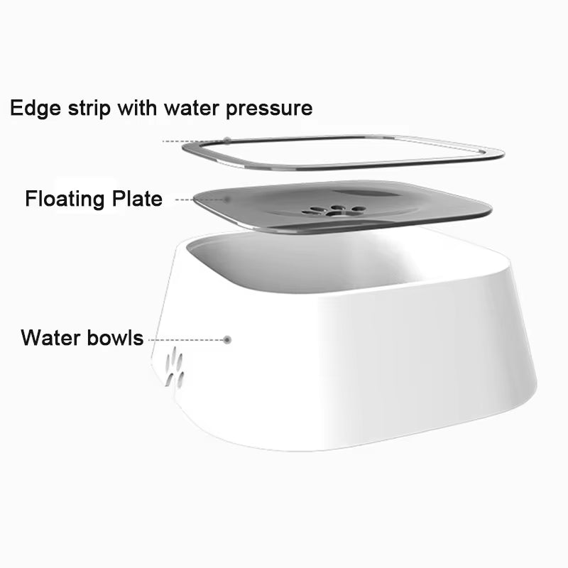 Floating Non-Spill Dog and Cat Water Bowl with Anti-Over Design