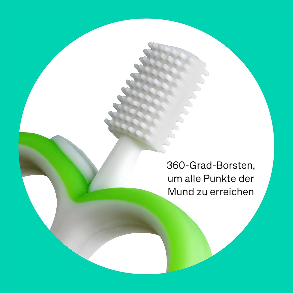 Beißring Baby Von Lovenoobs™, BPA/BPS Frei Einfach Zu Reinigen, Zahnungshilfe, Greifling, Silikon Zahnbürste, Beißspielzeug, Spielzeug, Unisex, Teether, Grün