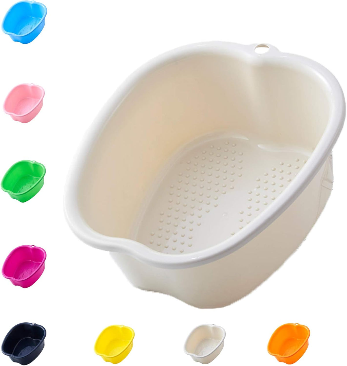 Großes Fußbadewannenschüssel,Wanne Für Fußbad Stabiles Kunststoff-Fußbecken Für Pediküre Einweichen Füße,Fur Fußbadewanne Füße Wellness Fußpflege Pediküre Entgiftung Entspannung (White)