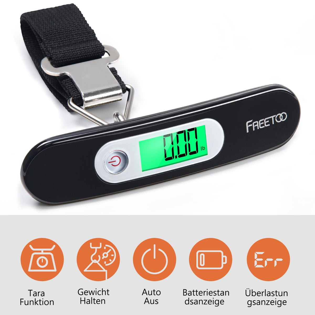 FREETOO Gepäckwaage Tragbare Digitale Kofferwaage