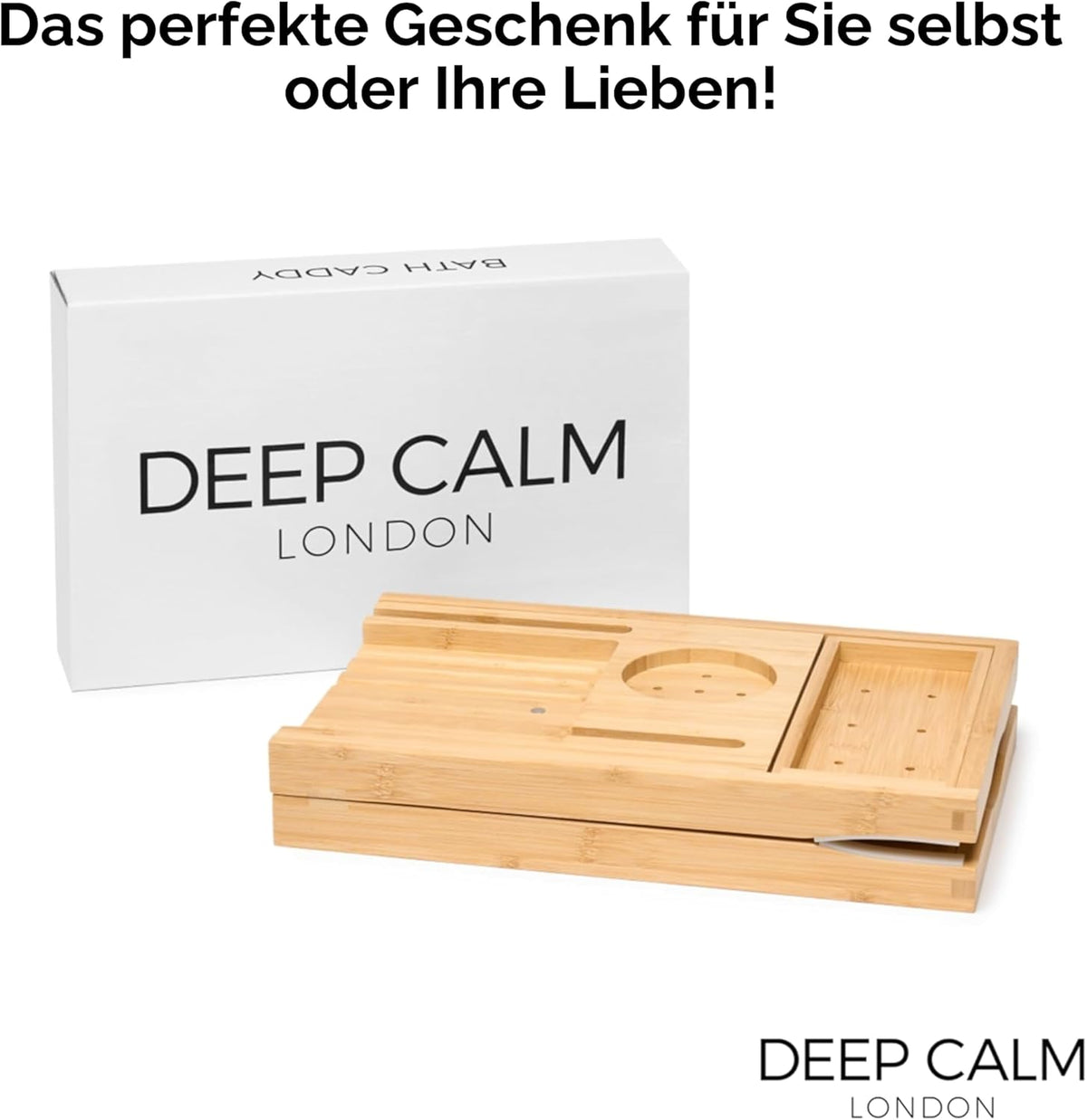 Badewannenablage - Verstellbares Bambus-Badewannenbrett - Rutschfeste Badewannenablage Passend Für Die Meisten Badewannen - Hält Buch, Ipad, Telefon, Glas, Kerze