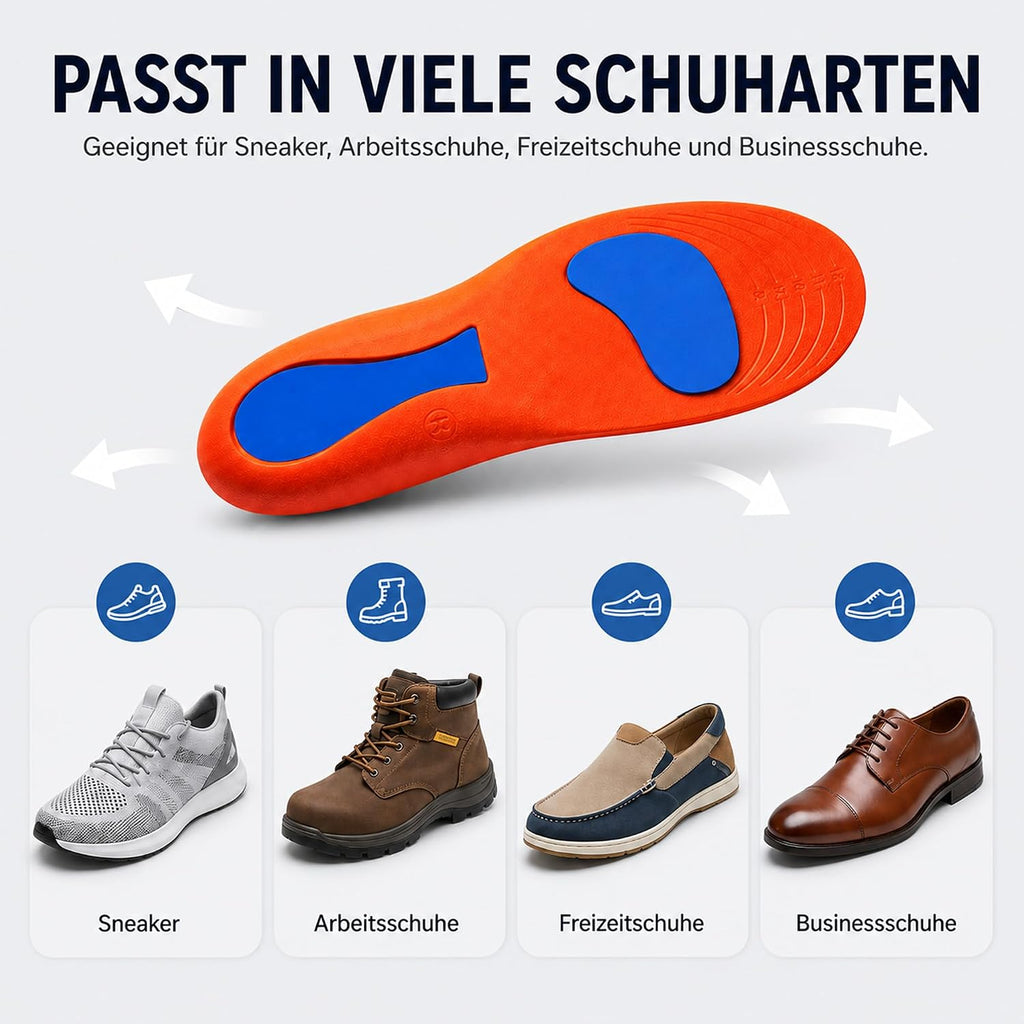 Komfort-Einlegesohlen mit Fußgewölbestütze