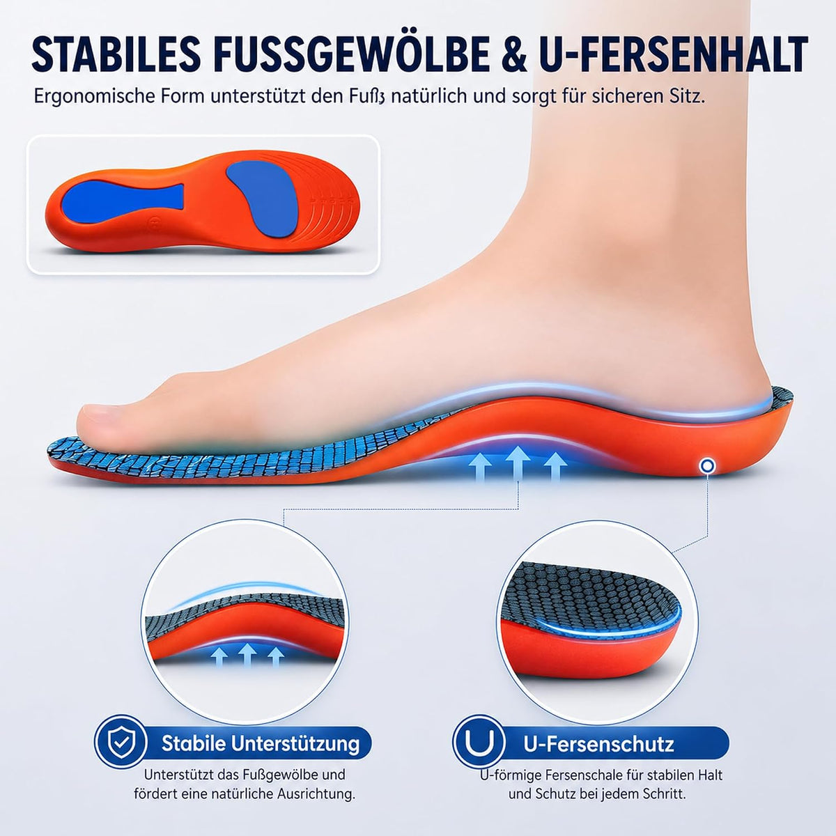 Komfort-Einlegesohlen mit Fußgewölbestütze