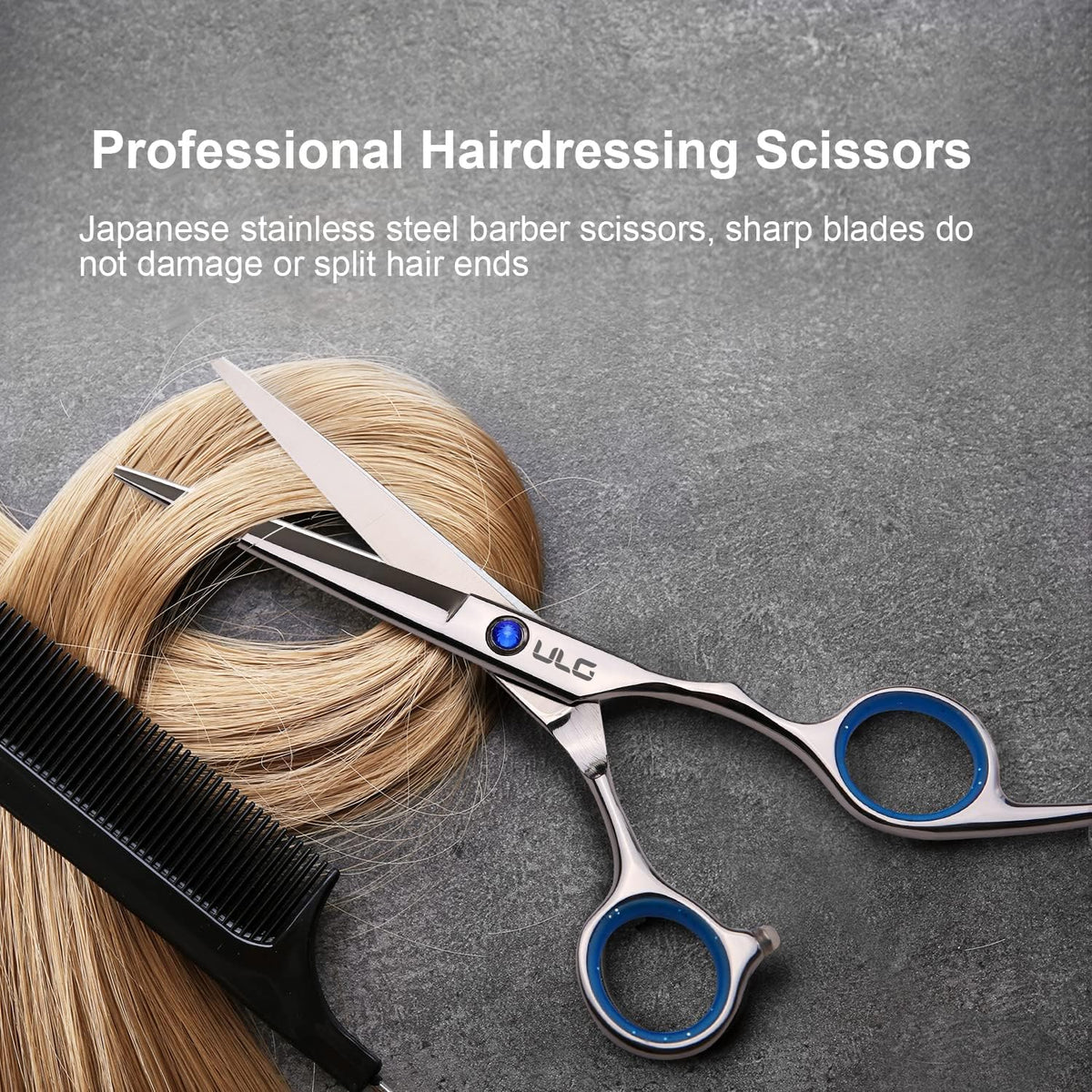 Haarschere Scharfe Friseurschere ULG 6.5 Zoll Präziser Schnitt Haarschnitt Japanischer Rostfrei Edelstahl Rasiermesserscharf Effilierscheren