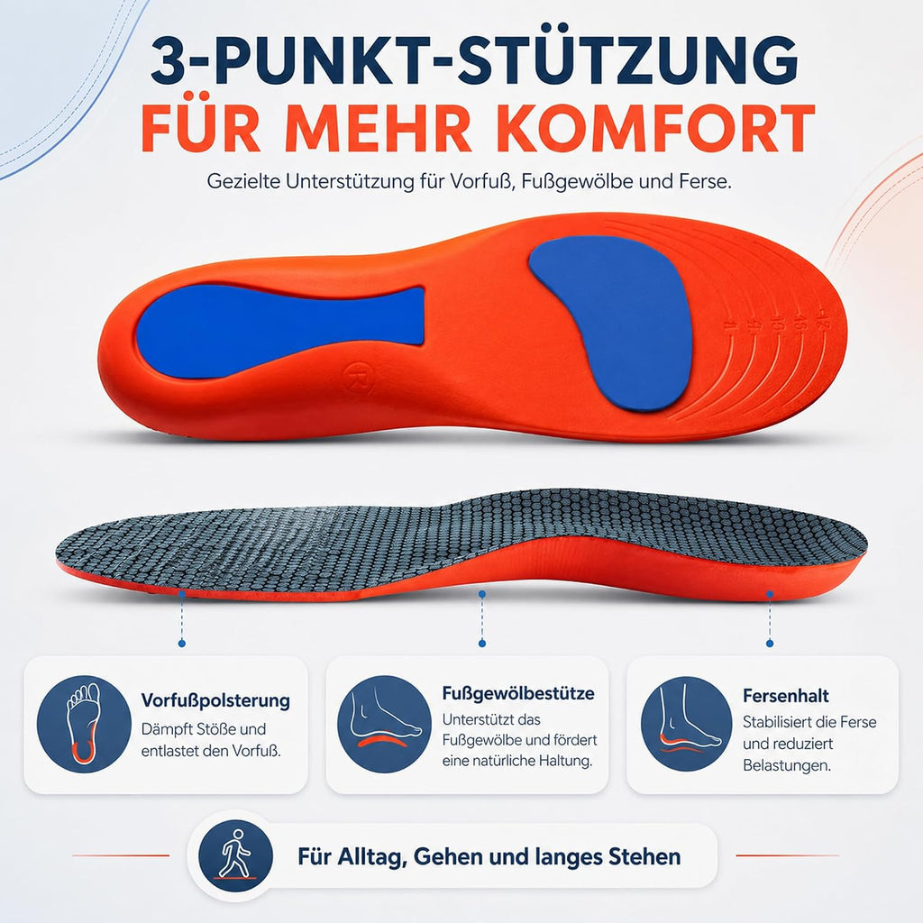 Komfort-Einlegesohlen mit Fußgewölbestütze