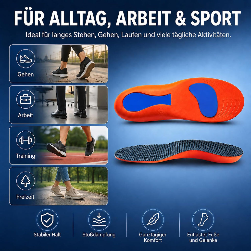 Komfort-Einlegesohlen mit Fußgewölbestütze
