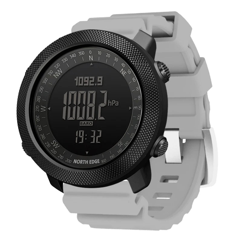 NORTH EDGE Herren Sport Digitaluhr Stunden Laufen Schwimmen Militär Armee Uhren Höhenmesser Barometer Kompass Wasserdicht 50m