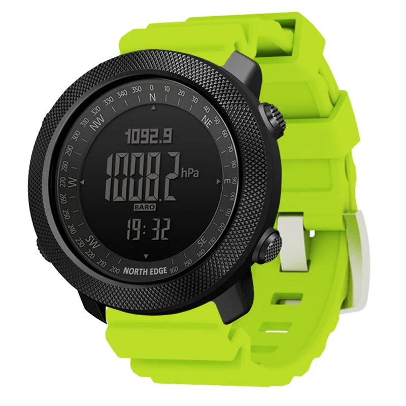 NORTH EDGE Herren Sport Digitaluhr Stunden Laufen Schwimmen Militär Armee Uhren Höhenmesser Barometer Kompass Wasserdicht 50m