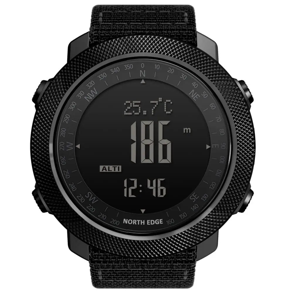 NORTH EDGE Herren Sport Digitaluhr Stunden Laufen Schwimmen Militär Armee Uhren Höhenmesser Barometer Kompass Wasserdicht 50m
