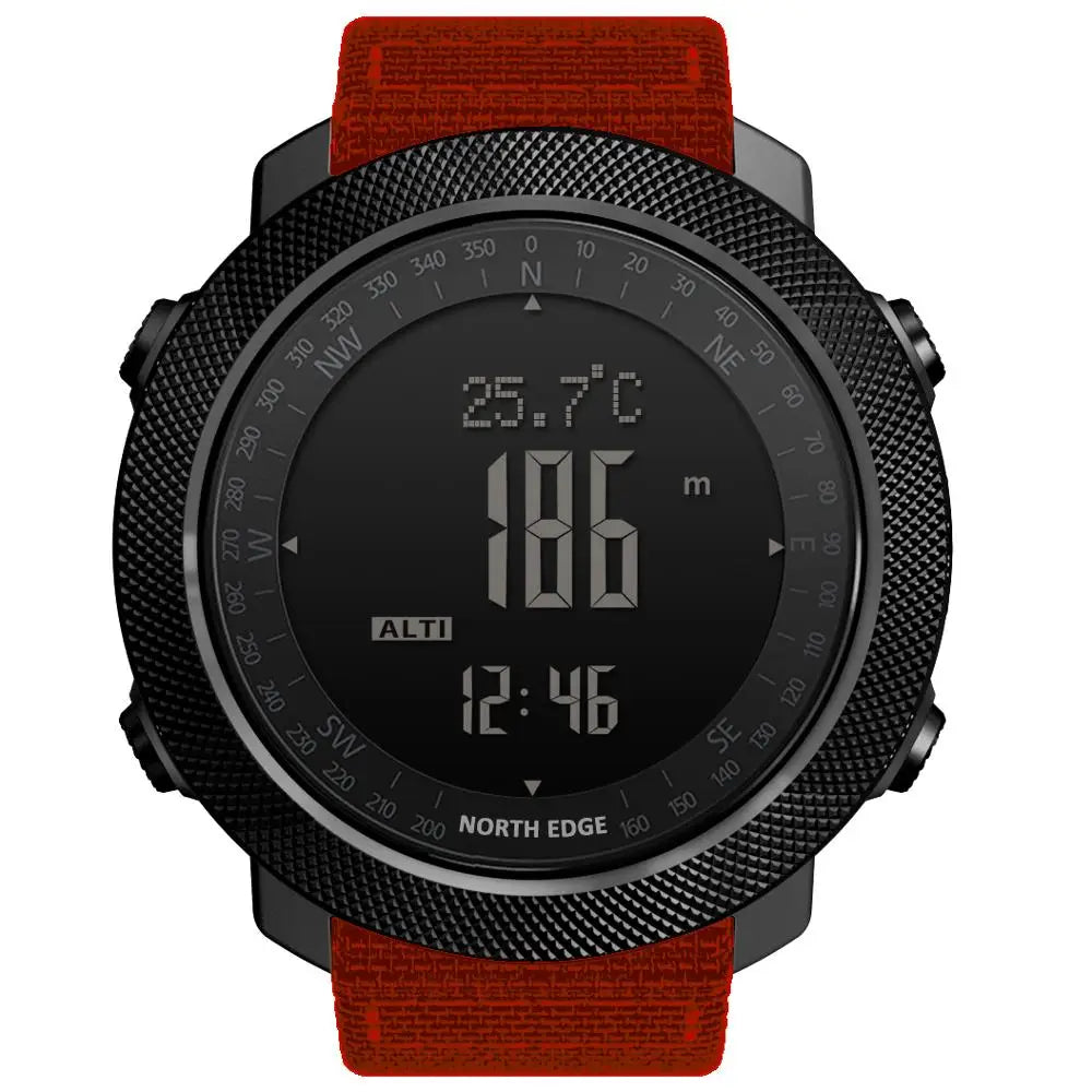 NORTH EDGE Herren Sport Digitaluhr Stunden Laufen Schwimmen Militär Armee Uhren Höhenmesser Barometer Kompass Wasserdicht 50m