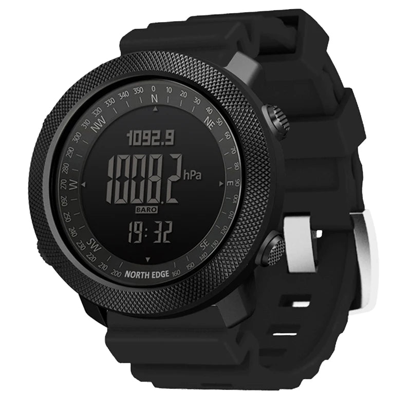 NORTH EDGE Herren Sport Digitaluhr Stunden Laufen Schwimmen Militär Armee Uhren Höhenmesser Barometer Kompass Wasserdicht 50m
