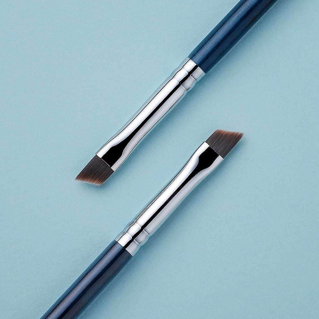 EIGSHOW Eyeliner-Pinsel, Fein Abgewinkelt, Profi-Präzisions-Pinsel, Ultradünn, Abgeschrägt, Flacher Winkel, Premium-Qualität, Zum Auftragen Von Gelpuder, Flüssiger Creme (Blau)