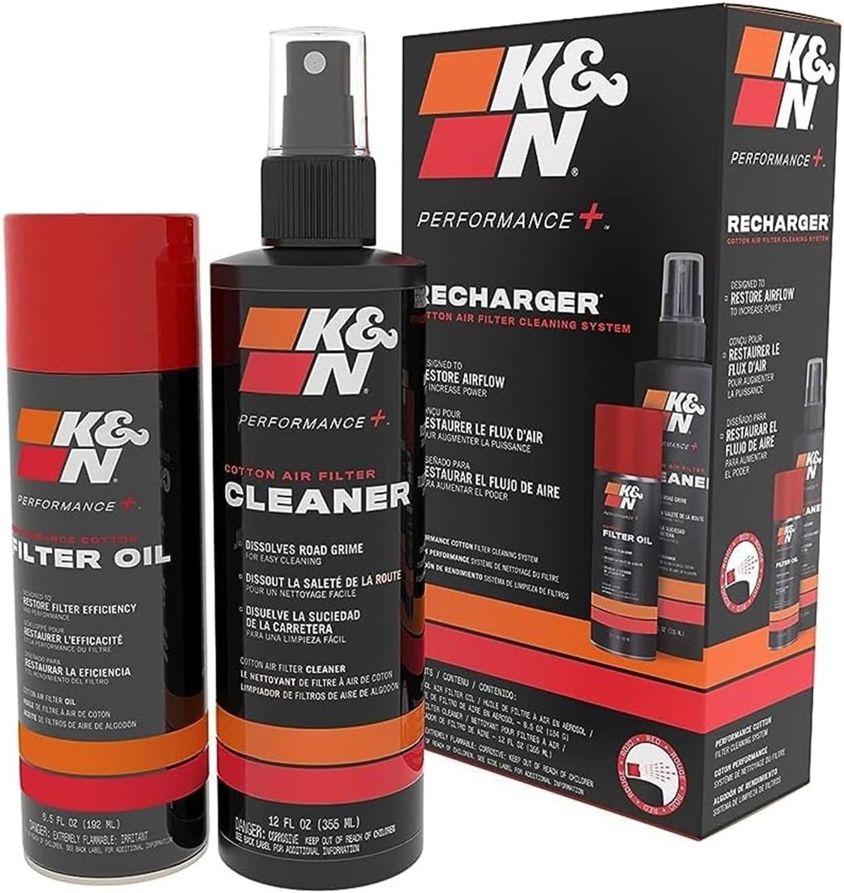 K&N Filter Reinigungskit I Öl & Reiniger I Für Optimale Reinigung Aller Luftfilter, 99-5003 EU