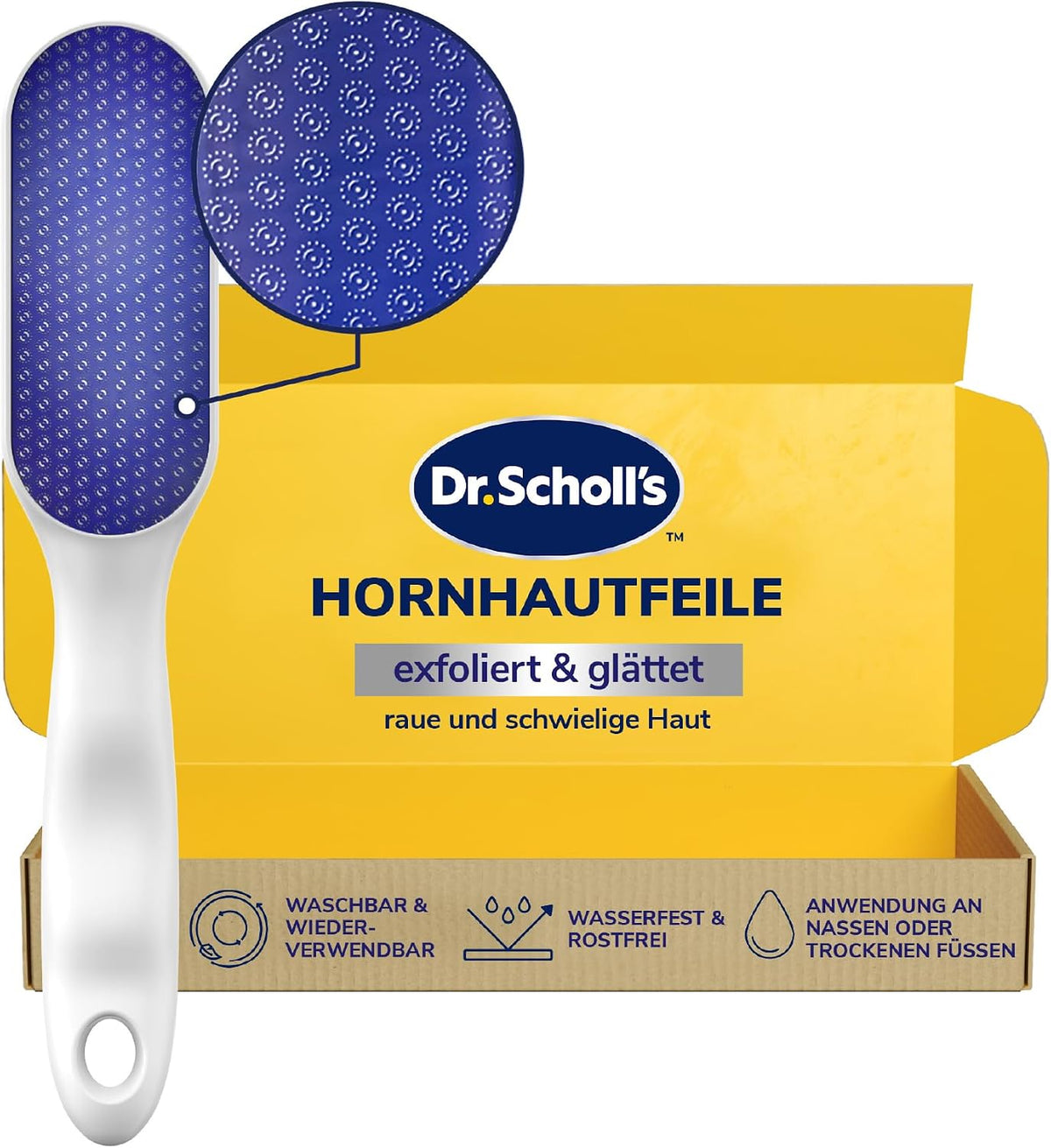 Scholl Nano Glas Fussfeile Und Hornhautentferner - Komfortable, Sanfte Entfernung Von Harter Haut Und Hornhaut